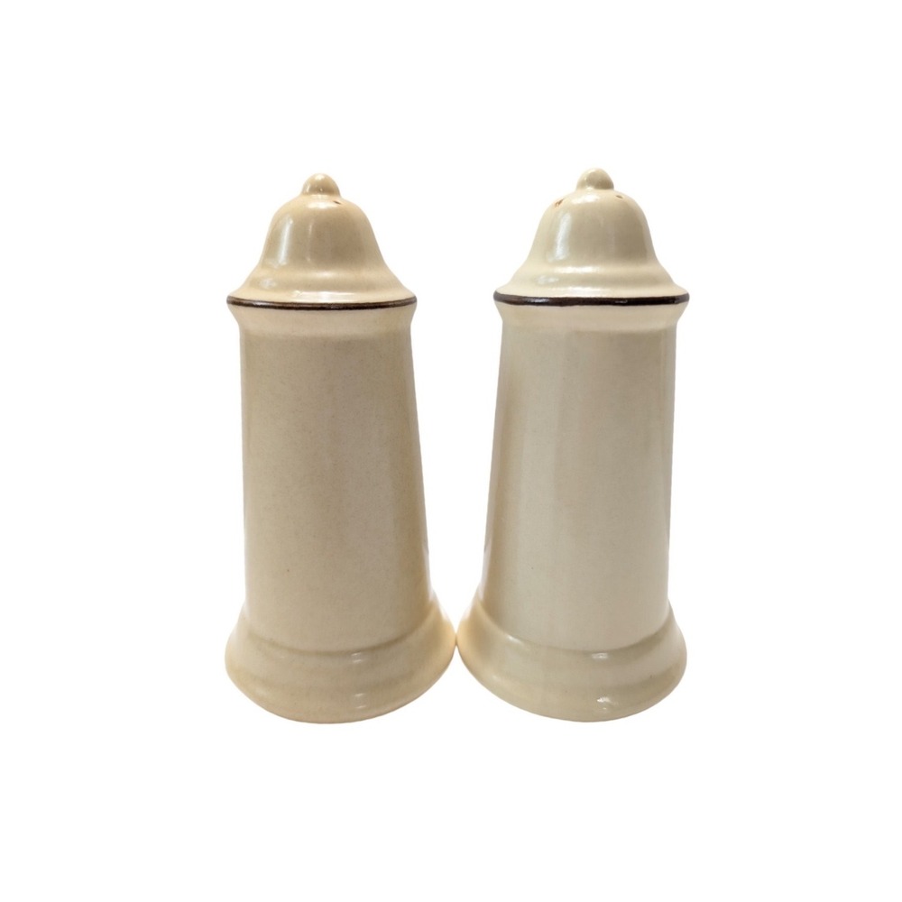 Pfaltzgraff Village Tan Brown & Cream Salt & Pepper Shaker Set Vintage - Picture 2 of 8